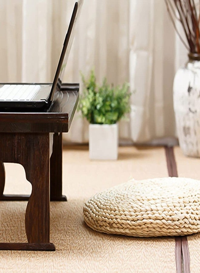 Sewroro Tatami Floor Pillow Round Straw Woven Padded Sitting Cushion Japanese Style Seat Pillow Floor Straw Mat Meditating Furniture Floor Mat for Home Temple 30cm - Image 2