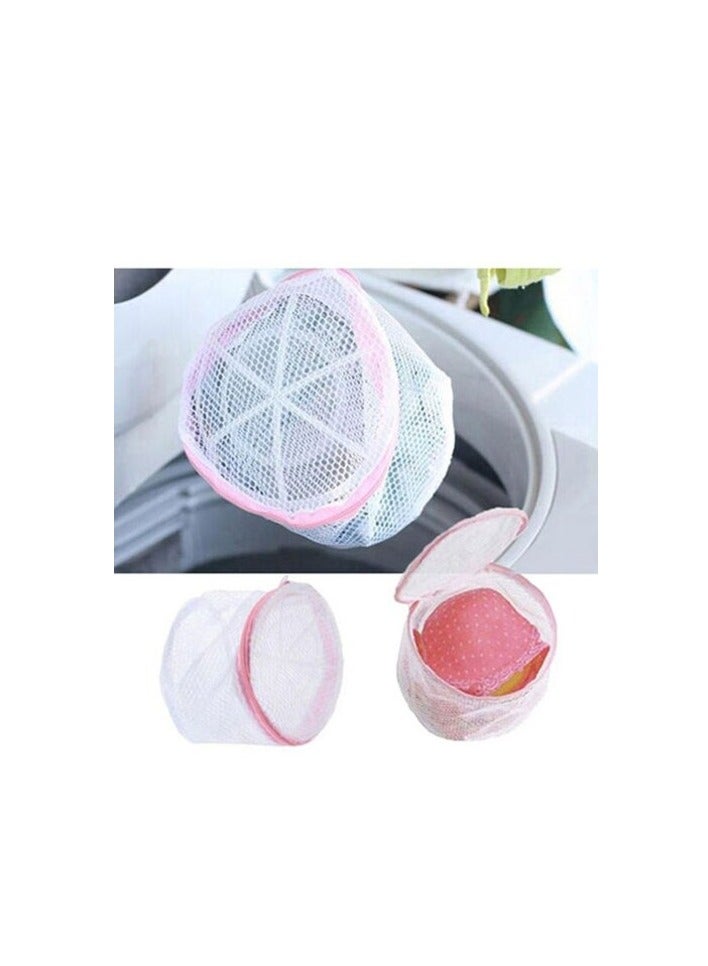 Marrkhor Laundry Mesh Net Pouch Bag White/Pink - Image 3