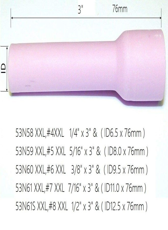 RIVERWELD TIG Alumina Nozzle Ceramic Cups 8XXL# 1/2" 53N61S, 7XXL# 7/16" 53N61, 6XXL# 3/8" 53N60, 5XXL# 5/16" 53N59, 4XXL# 1/4" 53N58 for SR WP 9 17 18 20 25 26 TIG Welding Torch 10pcs - Image 3