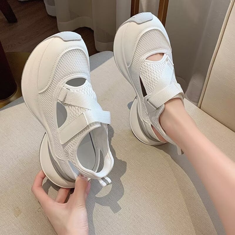 Women's Hollow Breathable Chunky Dad Sneakers with Velcro, 2026 Spring New - Image 4