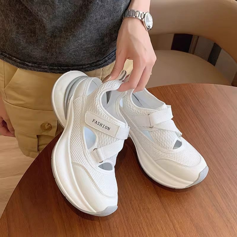 Women's Hollow Breathable Chunky Dad Sneakers with Velcro, 2026 Spring New - Image 5