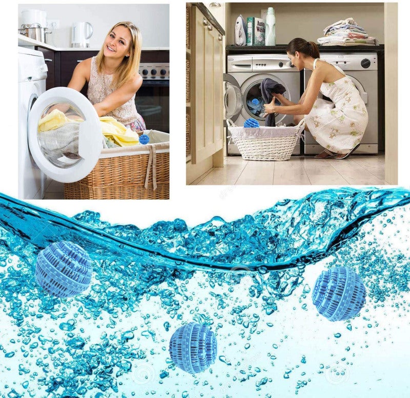 Premium Quality Set of 2 Eco Friendly Laundry Balls for washing machine. Natural bio ceramic washer balls for laundry. A, safe, reliable non detergent laundry system(2 Pack Blue) - Image 2
