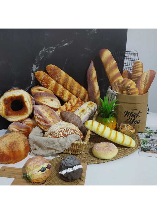 Simulation Bread Model Decoration Shooting PU Material Toy Model Kitchen Food Window Decoration Store Display-Color:Large Caterpillar With Crumbs  - Image 2
