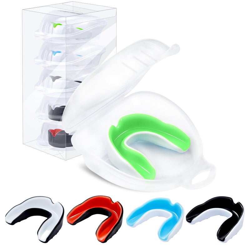 MENOLY 5 Packs Kids Mouth Guard - BPA Free Toddler Mouth Guard for Boys Girls with Portable Case, Mouth Guard Football for Boxing, Basketball, Lacrosse, MMA, Hockey, Wrestling, Soccer - Image 1