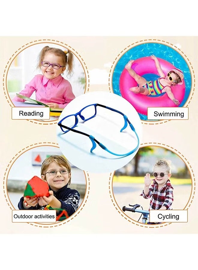 ليمون ٨ قطع من أحزمة النظارات، نظارات سيليكون للأطفال مع أحزمة نظارات شمسية ملونة و١٦ خطاف أذن مانع للانزلاق، نظارات رياضية مع حامل نظارات مرن ناعم، مناسبة للبالغين والأطفال. - Image 4