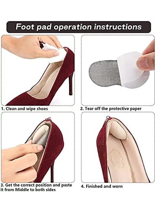 Ba Love 7 Pairs Heel Cushion Pad Shoe Grips Liner Insert for Shoes, Heel Inserts Heel Grips Liners, High Heel Cushion Pads, Shoe Insoles for Women, Adjustable Toe Filler Inserts Front Insoles, Anti Wear and Foot Protection Sponge with High Heels Preventing Slipping and Rubbing (Black & Beige) - Image 2