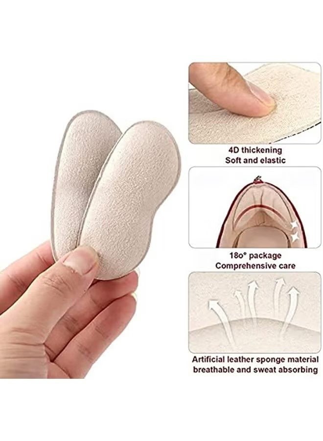Ba Love 7 Pairs Heel Cushion Pad Shoe Grips Liner Insert for Shoes, Heel Inserts Heel Grips Liners, High Heel Cushion Pads, Shoe Insoles for Women, Adjustable Toe Filler Inserts Front Insoles, Anti Wear and Foot Protection Sponge with High Heels Preventing Slipping and Rubbing (Black & Beige) - Image 3