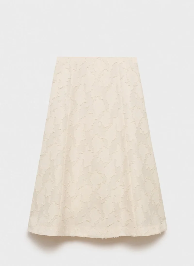 MANGO Textured Flared Skirt