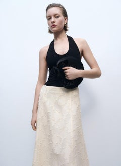 MANGO Textured Flared Skirt  - Image 4