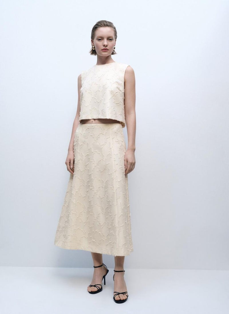 MANGO Textured Flared Skirt  - Image 5