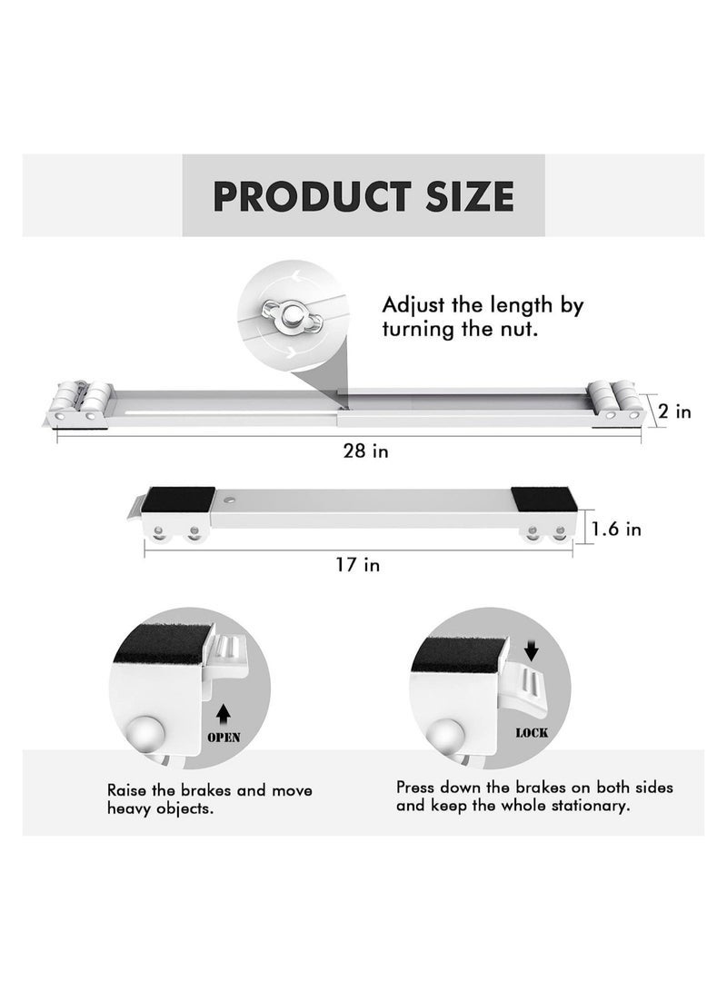Furniture Dolly Mobile Roller, Extendable Appliance Rollers Mobile Washing Machine Base, Fridge Stand Moving Cart for Washing Machines, Refrigerators, Dryers, Dishwashers - Image 2
