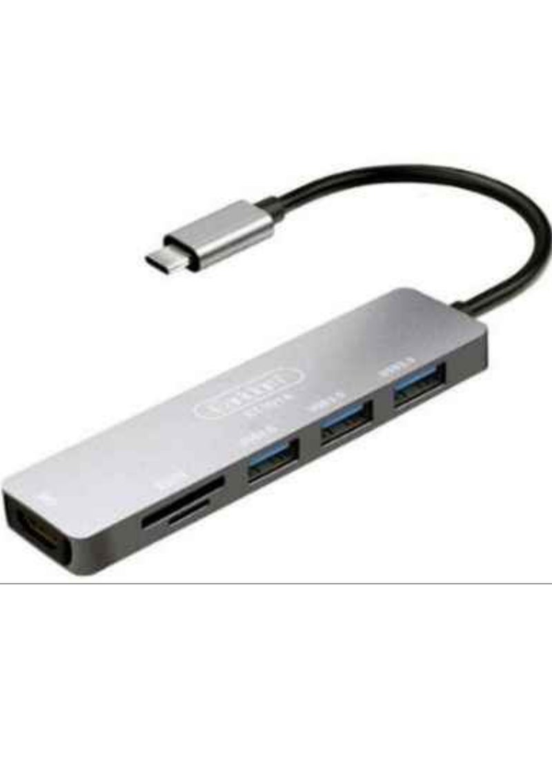 Earldom 6-in-1 USB Hub with Type C cable HDMI 4K 30HZ 2K 60HZ 1080P 120HZ Multi Port Docking Station  - Image 1