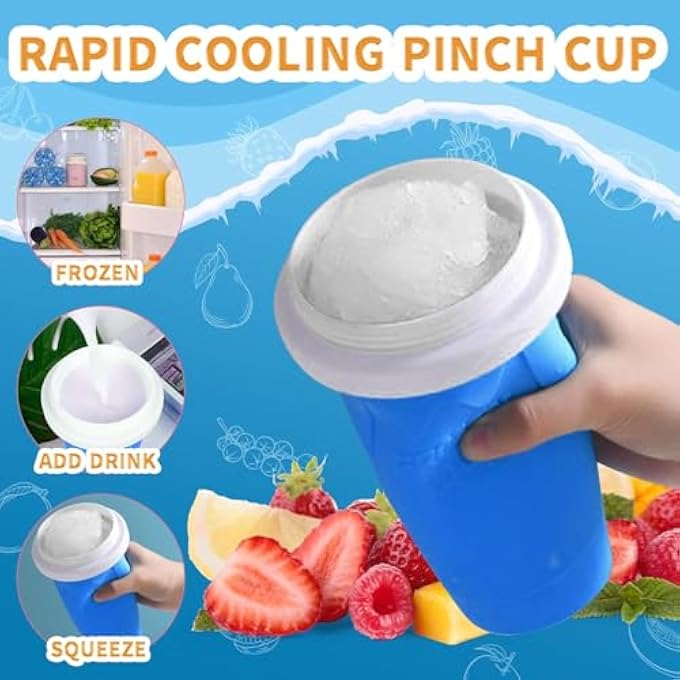 AWH Frozen Magic Slushy Cups  Reusable Squeeze Cooling Maker For Quick Milkshakes Smoothies  Slushies  Fun And Easy Diy Frozen Drink Cup For Kids And Adults Assorted Colors - Image 3