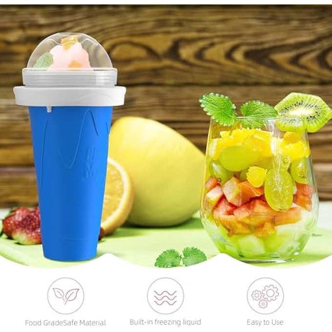 AWH Frozen Magic Slushy Cups  Reusable Squeeze Cooling Maker For Quick Milkshakes Smoothies  Slushies  Fun And Easy Diy Frozen Drink Cup For Kids And Adults Assorted Colors - Image 5
