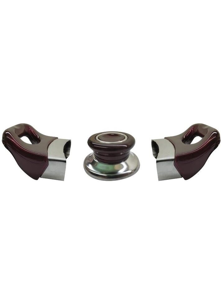 Nalburkent - Claret Red / Cherry Pot Side Handles and Lid Handle Set - 2 Sets - Image 1