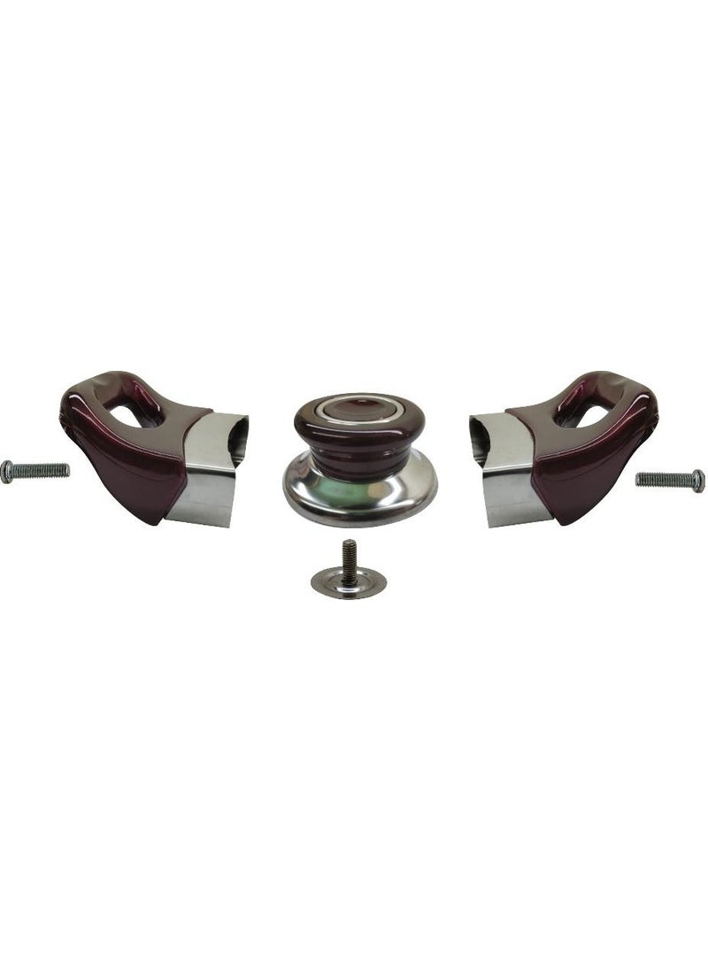 Nalburkent - Claret Red / Cherry Pot Side Handles and Lid Handle Set - 2 Sets - Image 1