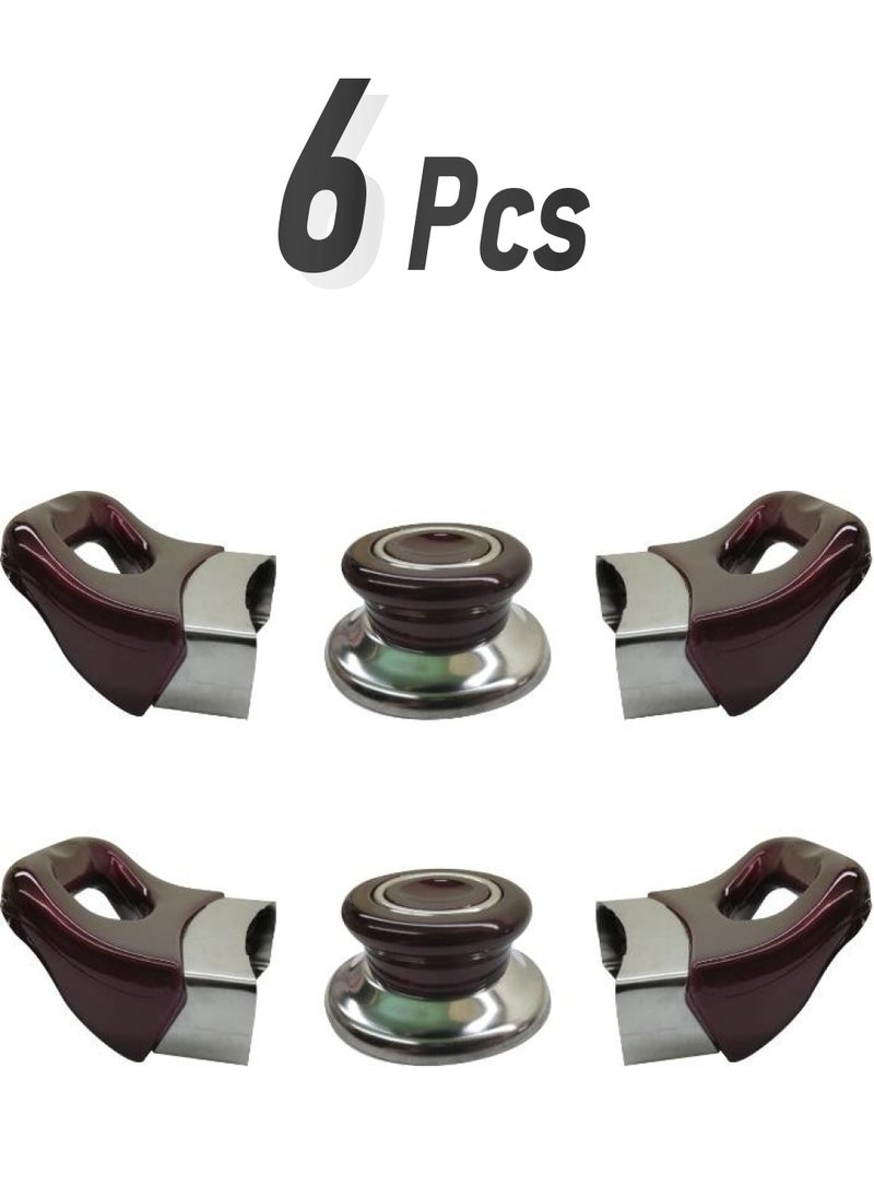 Nalburkent - Claret Red / Cherry Pot Side Handles and Lid Handle Set - 2 Sets - Image 1