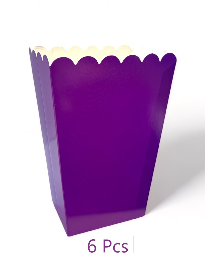 بارتي تايم 6Pcs الفشار مربع مجموعة اللون الأرجواني الداكن لأعياد الميلاد الذكرى حزب تفضل اللوازم - Image 1