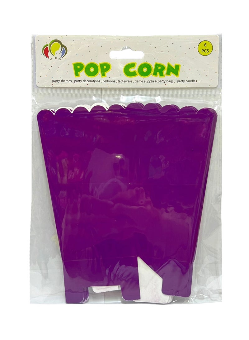 بارتي تايم 6Pcs الفشار مربع مجموعة اللون الأرجواني الداكن لأعياد الميلاد الذكرى حزب تفضل اللوازم - Image 2