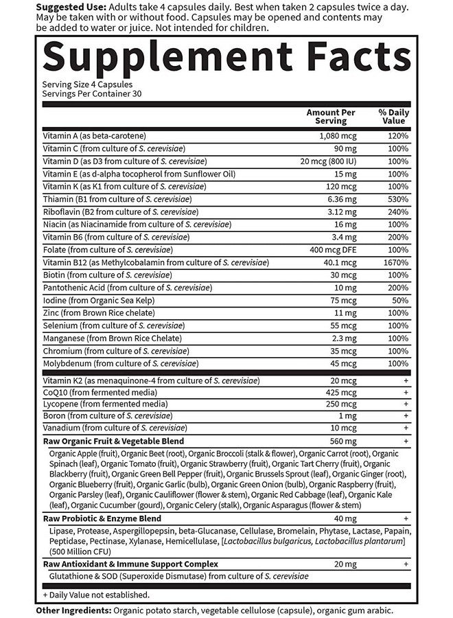 جاردن أوف لايف فيتامينات متعددة من جاردن أوف لايف للرجال، مزيج من الفواكه والخضروات والبروبيوتيك للطاقة وصحة القلب والبروستات، 120 قرصًا - Image 5