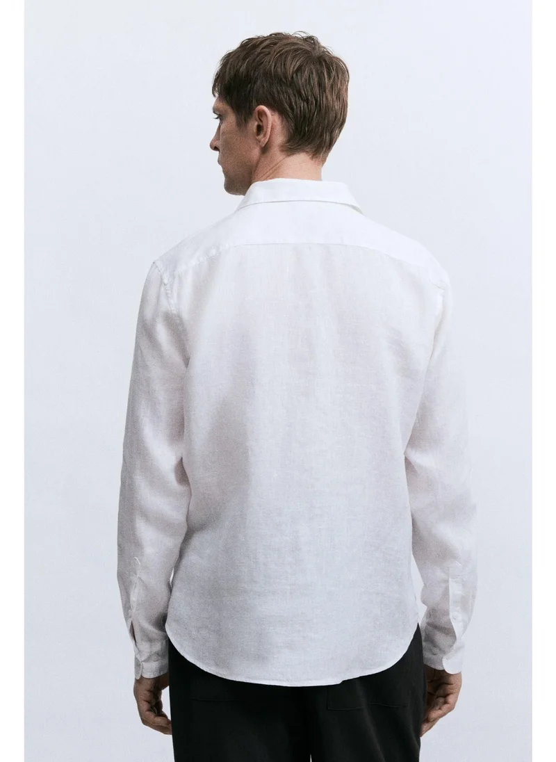 اتش اند ام Slim Fit Linen shirt
