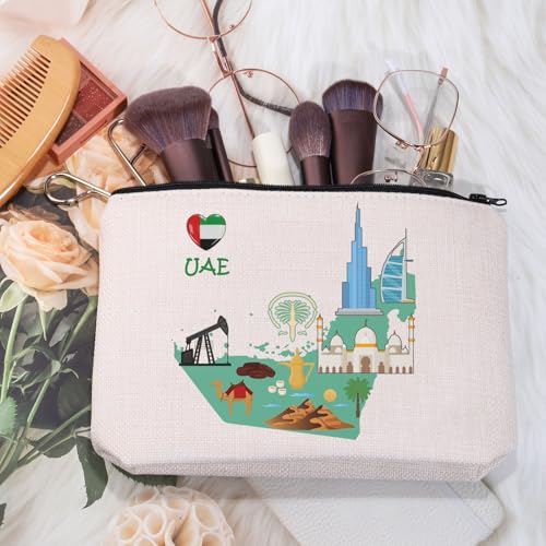 MEIKIUP UAE Souvenir Gift Dubai United Arab Emirates Travel Makeup Bag Dubai United Arab Emirates Gift for Women (UAE bag) - Image 2