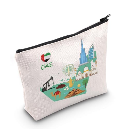 MEIKIUP UAE Souvenir Gift Dubai United Arab Emirates Travel Makeup Bag Dubai United Arab Emirates Gift for Women (UAE bag) - Image 1
