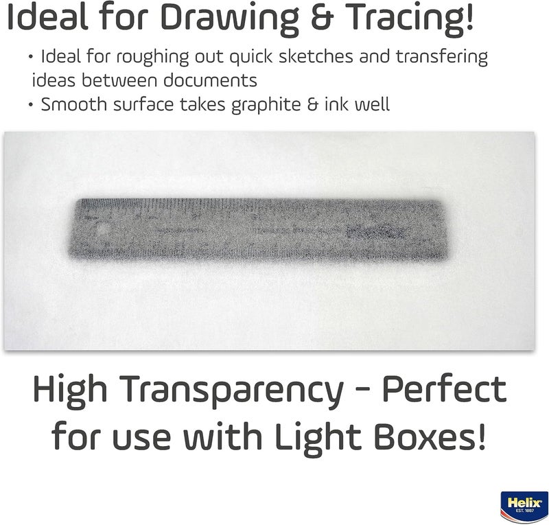 Maped لفافة ورق تتبع ورسم هليكس البيضاء - شفافية عالية، 18 بوصة × 50 ياردة - Image 2