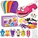 WATINC 6Pcs Hand Puppet Making Kit Art Craft Felt Sock Puppet Toys Creative DIY Make Your Own Pompoms Wiggle Googly Eyes Storytelling Role Play Party Supplies Gift for Girls Boys Ocean Animals B - Image 2