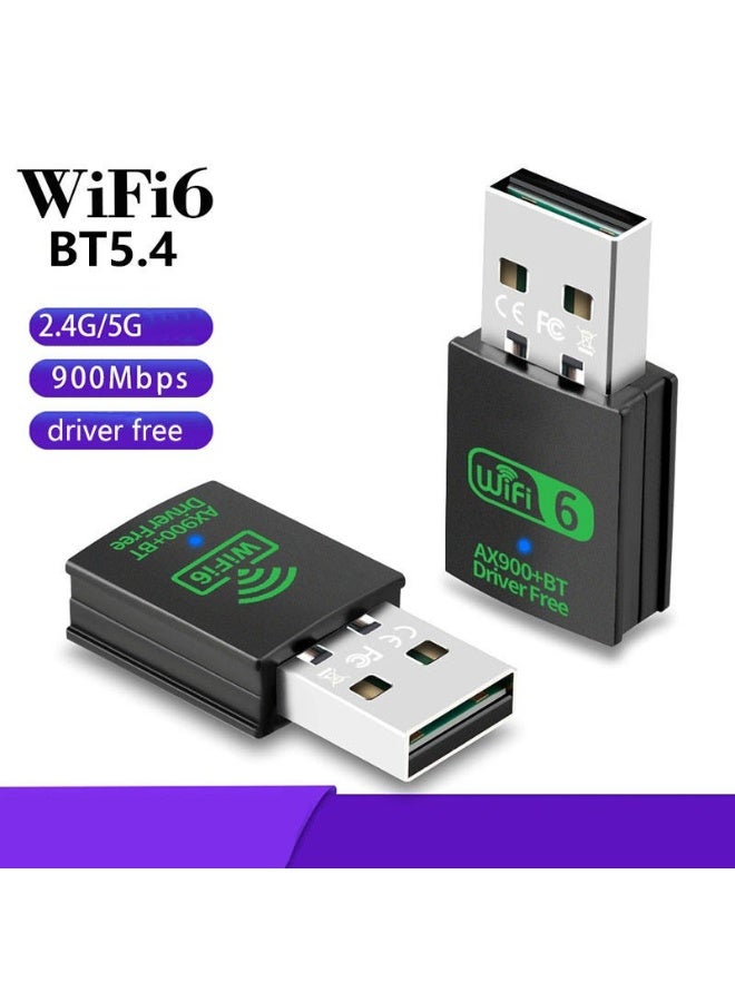 WiFi 6 USB Adapter AX900Mbps with Bluetooth 5.4, Dual Band 2.4GHz/5GHz Wireless Network Dongle for PC & Laptop, High-Speed Plug and Play Nano Receiver for Gaming, Streaming, Video Calls & Online Work - Image 2