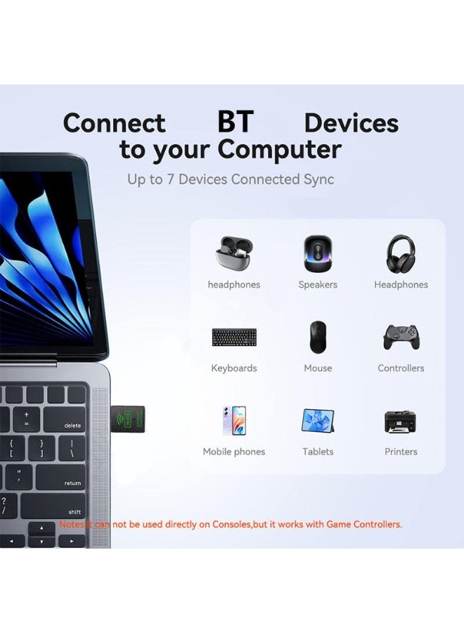 WiFi 6 USB Adapter AX900Mbps with Bluetooth 5.4, Dual Band 2.4GHz/5GHz Wireless Network Dongle for PC & Laptop, High-Speed Plug and Play Nano Receiver for Gaming, Streaming, Video Calls & Online Work - Image 3