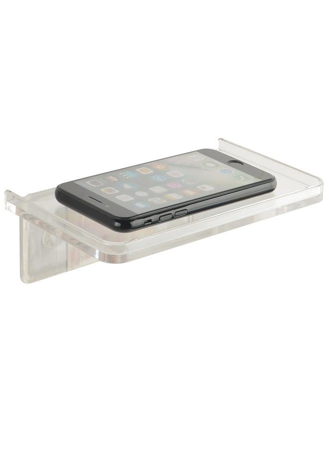 JDYOOMI JDGOOMA Acrylic Floating Wall Shelves - Small Stick-on Wall Mounted Phone Shelf Wonder Holder Wipes Rack Smart Speaker Shelf for Bathroom,Kitchen,Toilet,Bedroom,Office - Translucent - Image 1