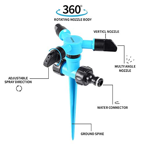 Kadaon Garden Sprinkler, 360 Degree Rotating Lawn Sprinkler Large Area Coverage - Adjustable, Weighted Gardening Watering System - Image 5