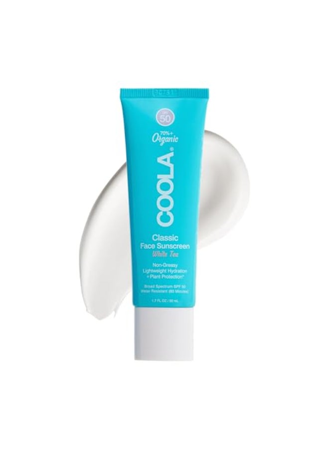 COOLA Organic Face Sunscreen SPF 50 Sunblock Lotion Dermatologist Tested Skin Care for Daily Protection Vegan and Gluten Free White Tea 17 Fl Oz - Image 1