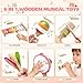 Rmischolar Baby Musical Instruments Montessori Wooden Musical Toys for Toddlers 13 Xylophone Maracas Tambourine Percussion Set Kids Preschool Music Learning Toys Educational Birthday Gifts Rainbow - Image 4