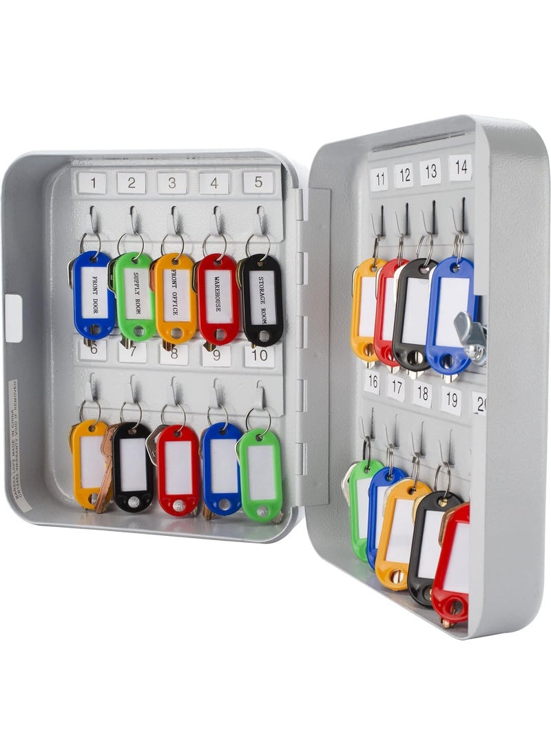 Divik - Divik Waterproof 20 Keys Capacity Metal Key Box with Number Tags Hooks WallMount Security Key Holder Box Use for Home Hotels Parking 1Pcs - Image 1