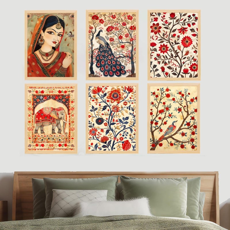 ARAkri Living Room Home Decor framed Art Prints Set 6 Pieces various designs paintings13x17 inch - Image 5