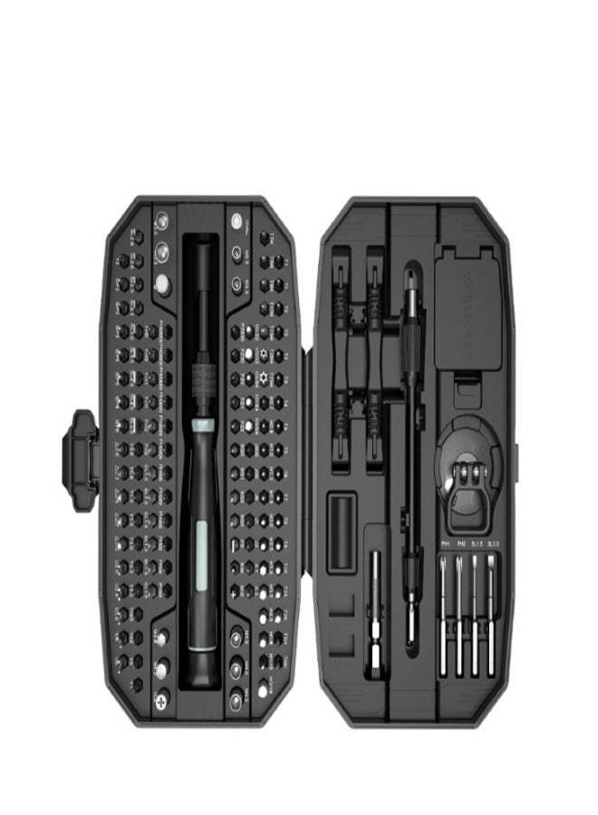 152 in 1 Magnetic Screwdriver Set - S2 Steel Precision Bits for Phone/Laptop Repair | Anti-Rust Coating, Compact 19x12x5cm Case (Black)  - Image 2