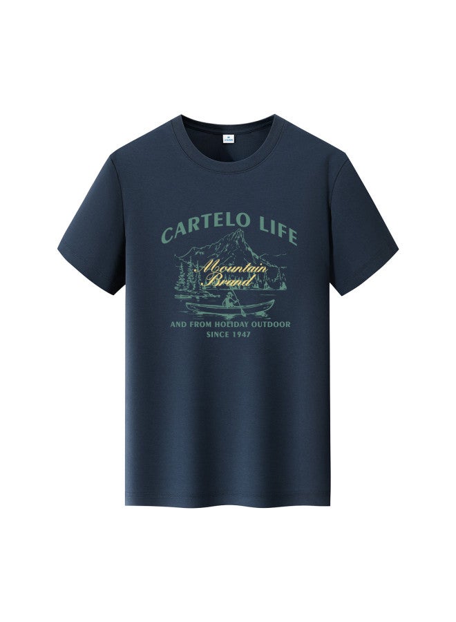 CARTELO Solona & Cool And Breathable】summer Casual Printed Men's Short Sleeve T-shirt For Outdoor Sports Men's T-shirt - Image 3