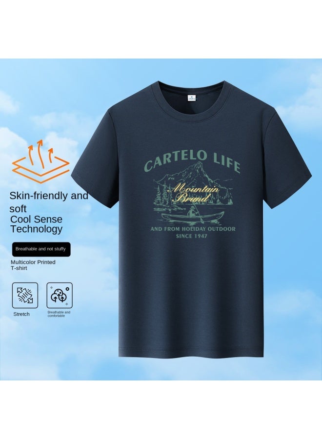 CARTELO Solona & Cool And Breathable】summer Casual Printed Men's Short Sleeve T-shirt For Outdoor Sports Men's T-shirt - Image 2