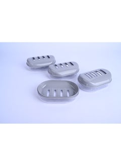 Hobby Hobby gray soap dispenser set with transparent cover, 4 pieces  - Image 1