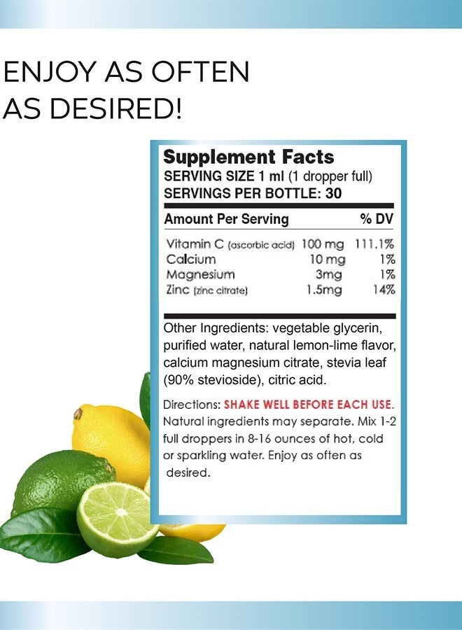 Pure Inventions Antioxidant Vitamin C + Electrolytes - Lemon Lime Flavored - Water Infusion Drops - No Sugar, Calories, or Artificial Sweeteners - 30 Servings - 1oz Each - Image 5