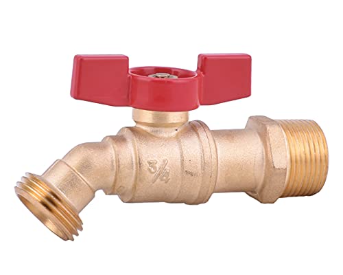 LD Valve - Male Hose Bibb 3/4-in MIP X 3/4 Inch MHT For Garden Watering,1/4 Turn Shut Off Hose Bib with T-Handle (10-Pack) - Image 2