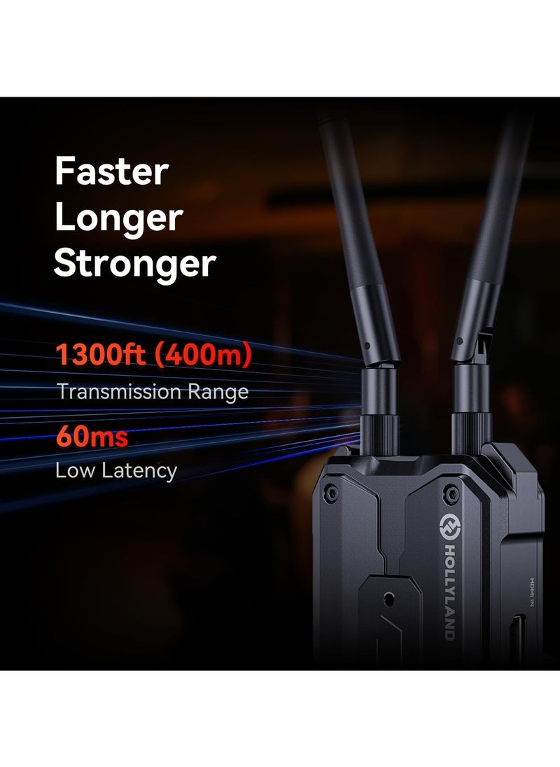 Hollyland - Hollyland Pyro H Wireless HDMI Video Transmission System, Dual-Band 4K30/1080p60 1300ft Los Range 60ms Latency, Up to 4 Receiver, Smart Channel Scan, UVC Live Stream (1TX+1RX) - Image 1