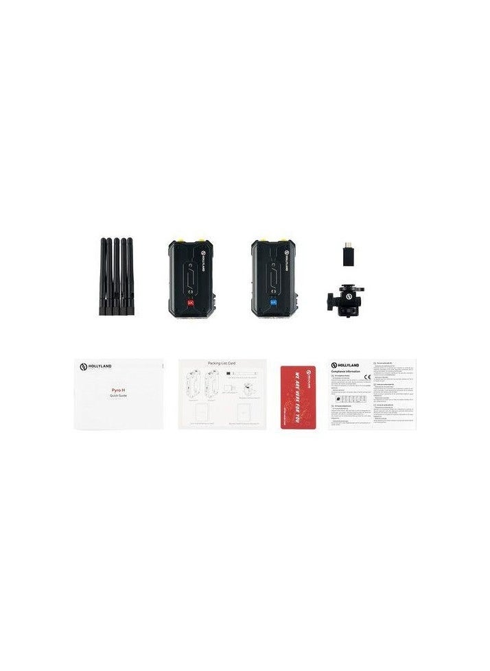 Hollyland - Hollyland Pyro H Wireless HDMI Video Transmission System, Dual-Band 4K30/1080p60 1300ft Los Range 60ms Latency, Up to 4 Receiver, Smart Channel Scan, UVC Live Stream (1TX+1RX) - Image 1