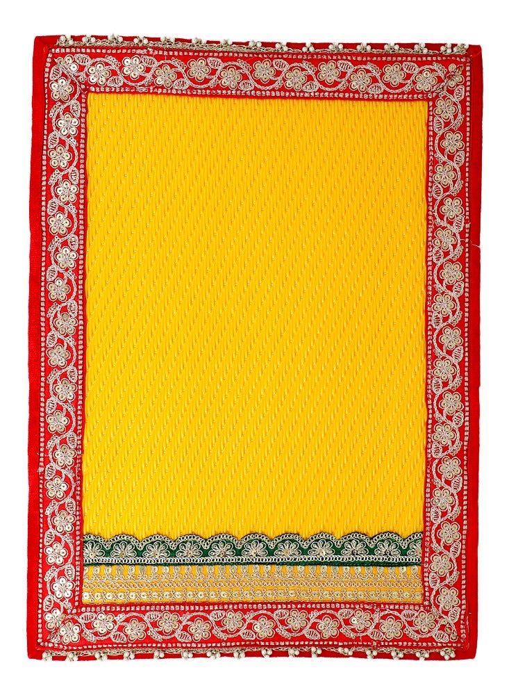 Madhoor Decorative Pooja Floor Mat for Pooja, Floor Seating, Festive Decoration & Ceremonial Arrangements, 1 Piece
