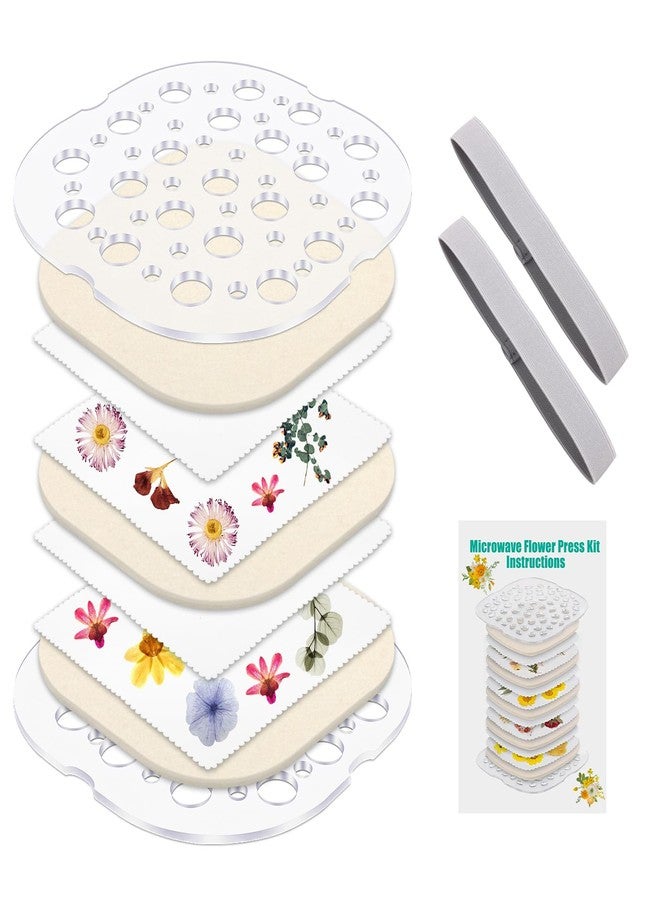 Windspeed Microwave Flower Press 2 Layers, Flower Pressing Kit for Adults Plant and Flower Press Kit for DIY Arts, Resin Crafts, Scrapbooking, Nail Craft(7.9×7.9 in) - Image 1