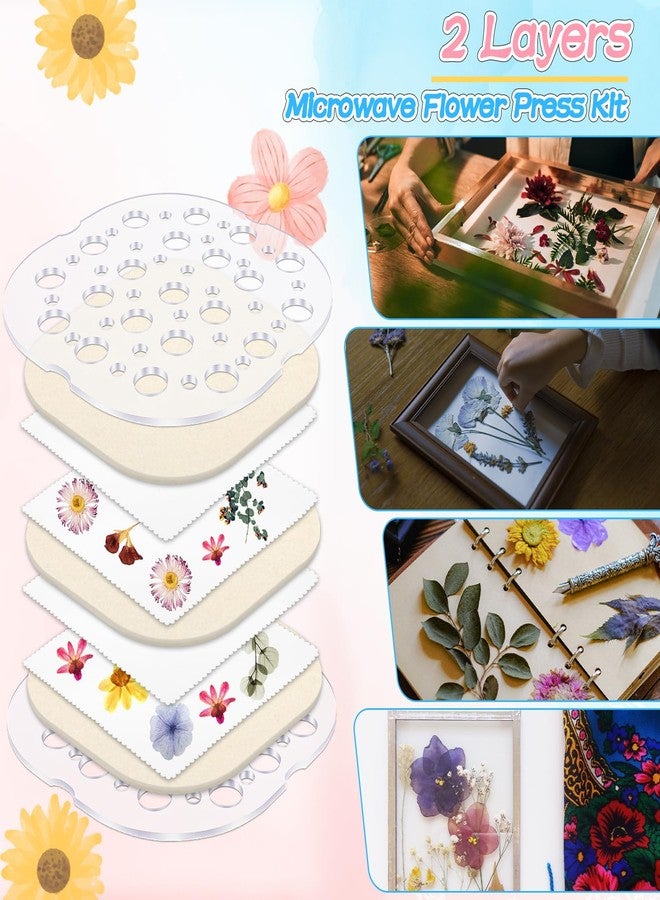 Windspeed Microwave Flower Press 2 Layers, Flower Pressing Kit for Adults Plant and Flower Press Kit for DIY Arts, Resin Crafts, Scrapbooking, Nail Craft(7.9×7.9 in) - Image 3