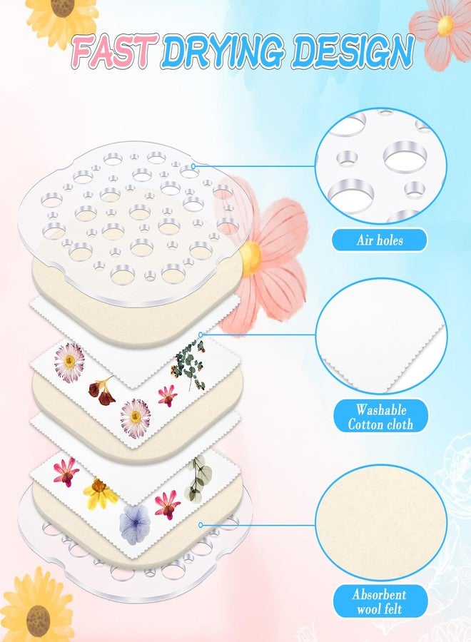 Windspeed Microwave Flower Press 2 Layers, Flower Pressing Kit for Adults Plant and Flower Press Kit for DIY Arts, Resin Crafts, Scrapbooking, Nail Craft(7.9×7.9 in) - Image 5