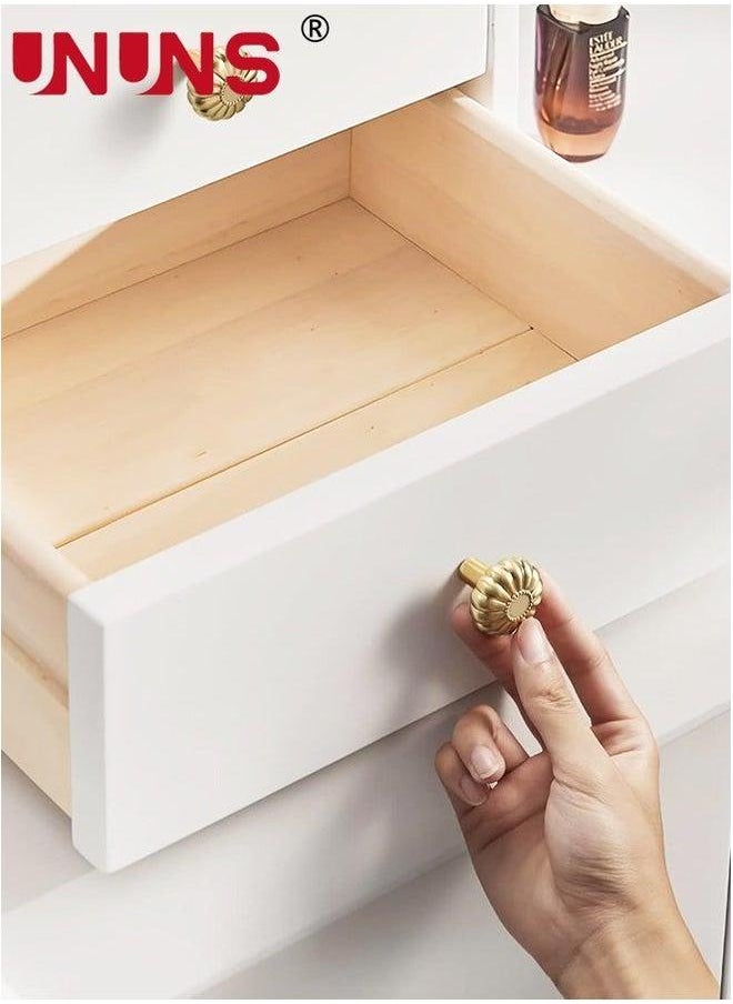 UNUNS Knobs For Cabinet,6 Pack Gold Drawer Cabinet Knobs,Solid Brass Handles Hardware Dresser Kitchen Bedroom Bathroom  - Image 2